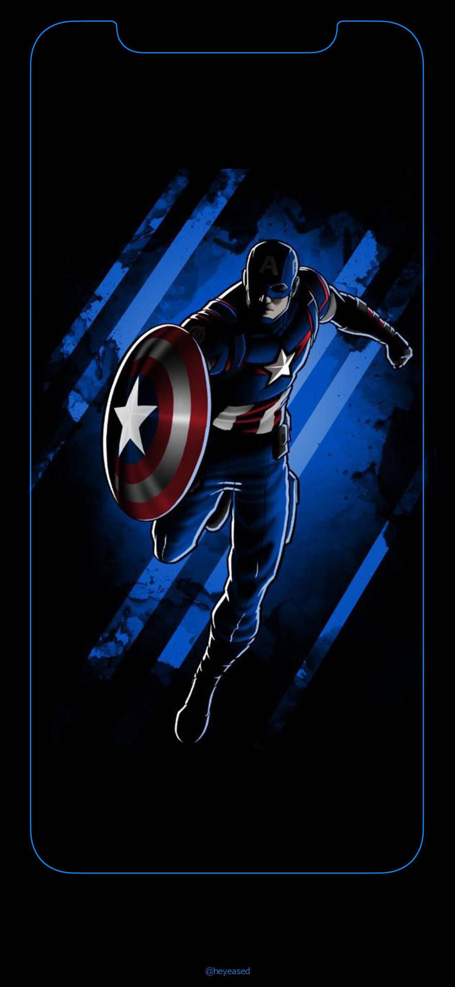 Wallpaperblå Och Svart Captain America Iphone Bakgrundsbild. Wallpaper