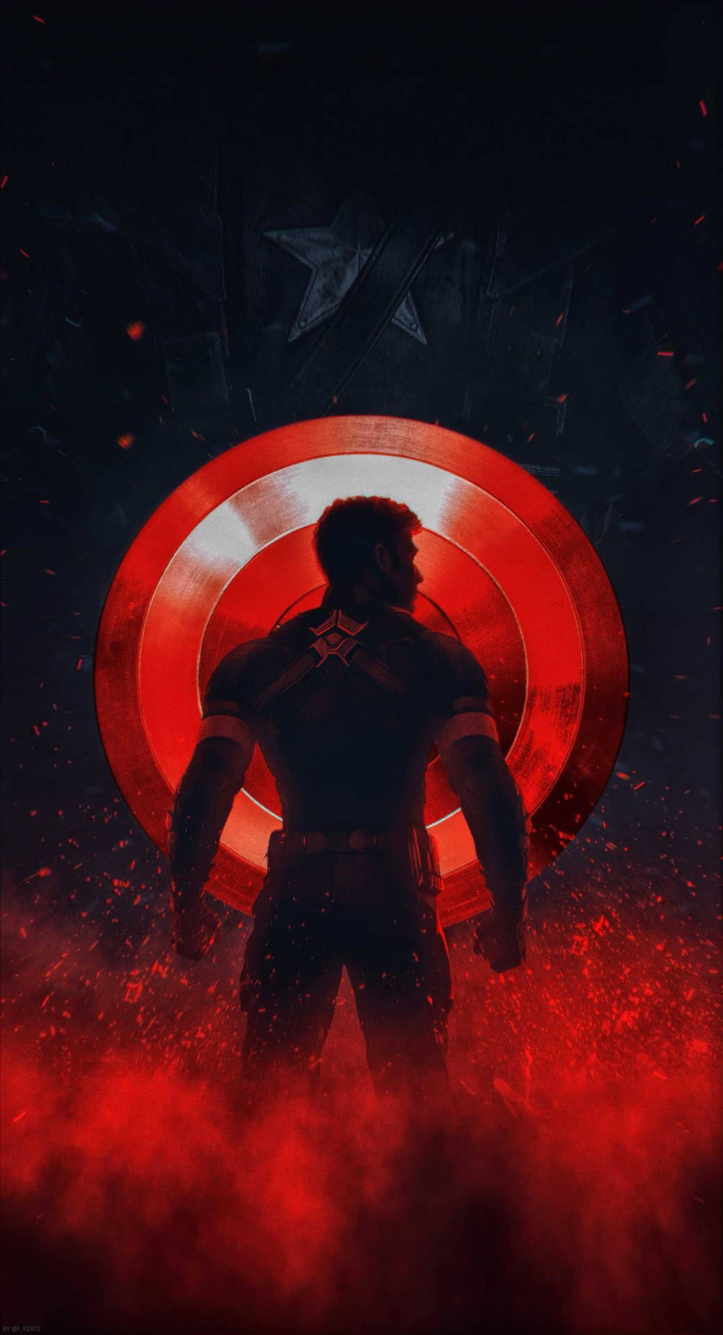 Rojoestético De Capitán América Para Iphone. Fondo de pantalla