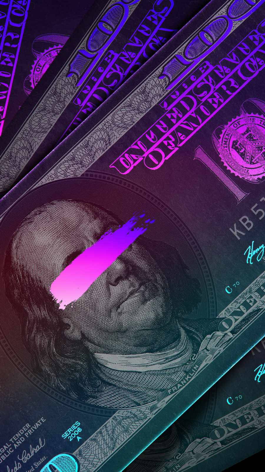 Amerikanskiphone-bakgrundsbild Med Dollar-sedel. Wallpaper
