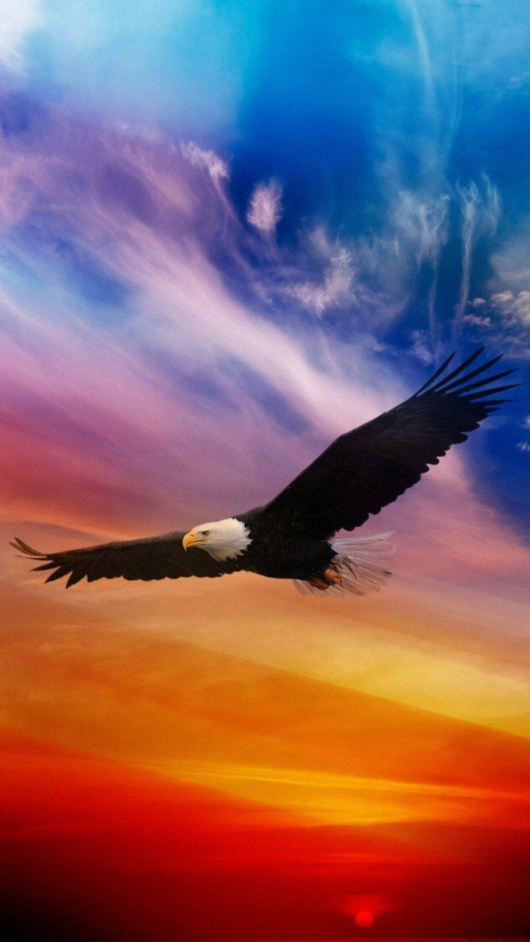 Amerikaiphone Hintergrund Mit Einem Fliegenden Adler Wallpaper
