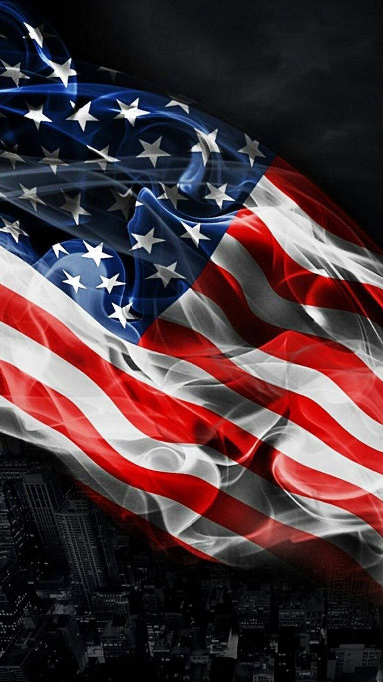 Bandieradegli Stati Uniti Sopra Il Cielo | America | Iphone Sfondo