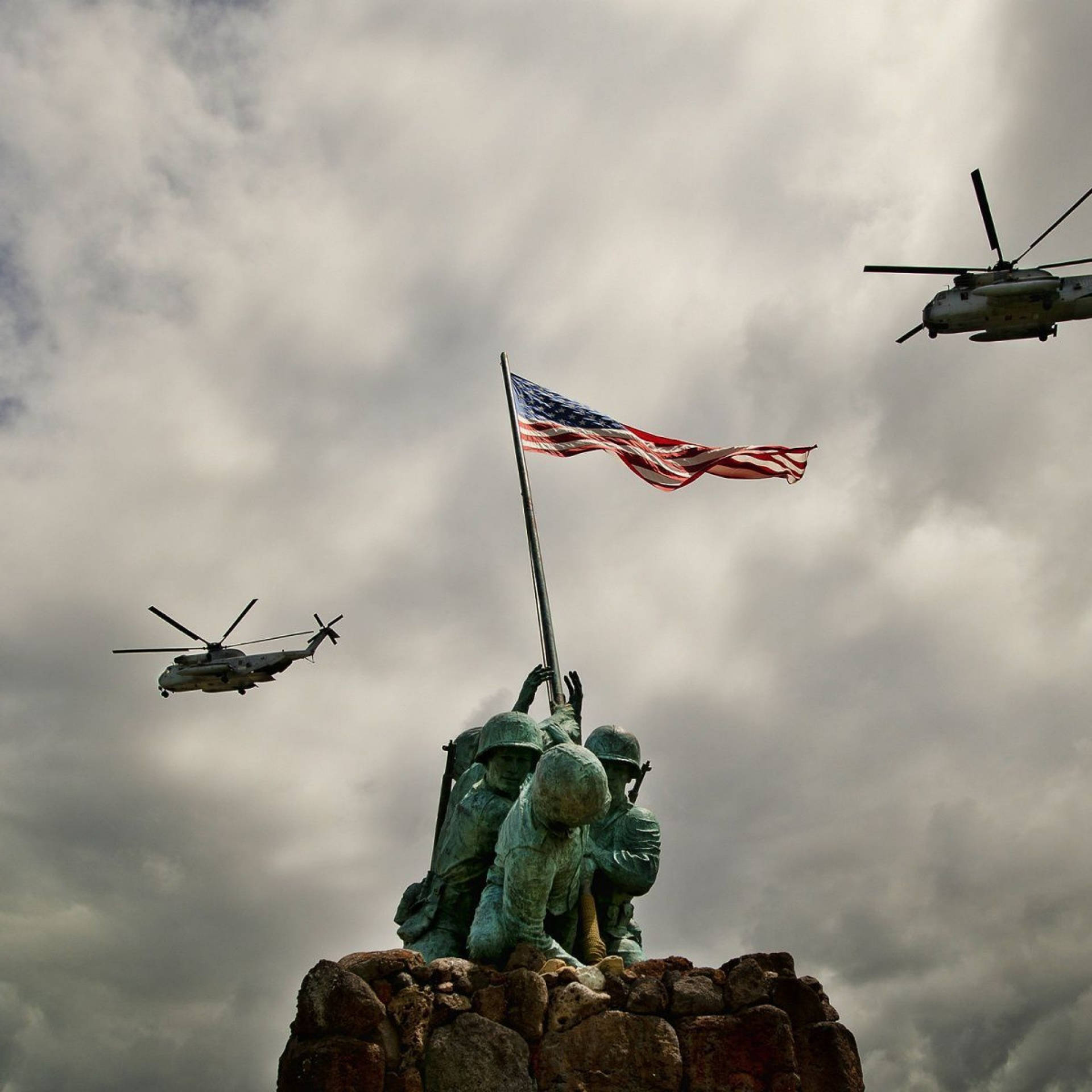 Raising the Flag on Iwo Jima America IPhone Wallpaper