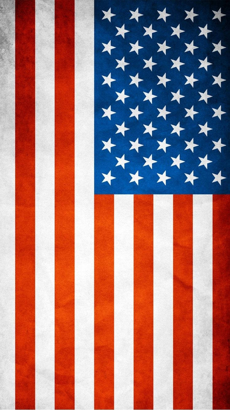 Amerikanskiphone-flagga Med Fel Orientering. Wallpaper