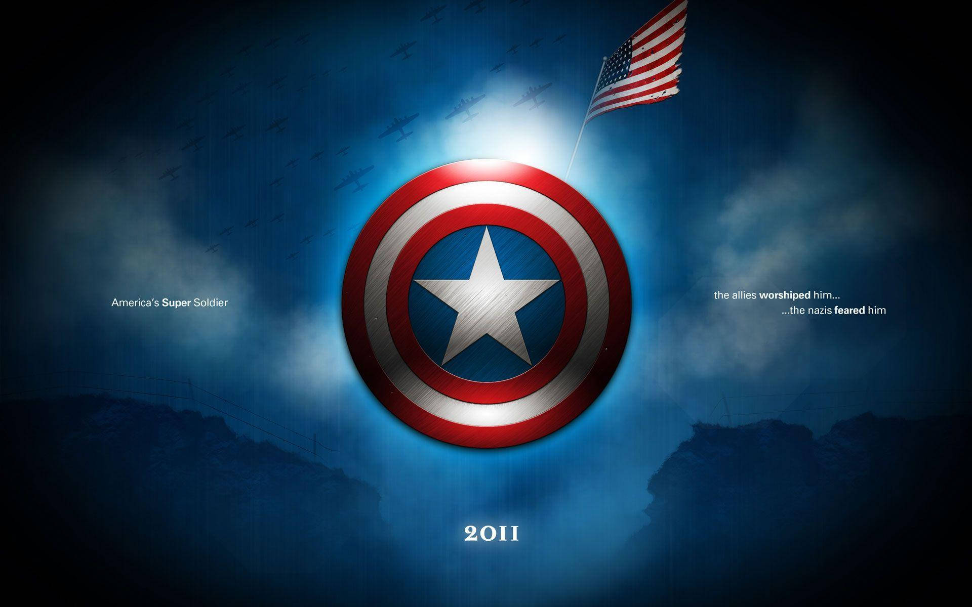 Amerikas Super Soldier Captain America skjold. Wallpaper