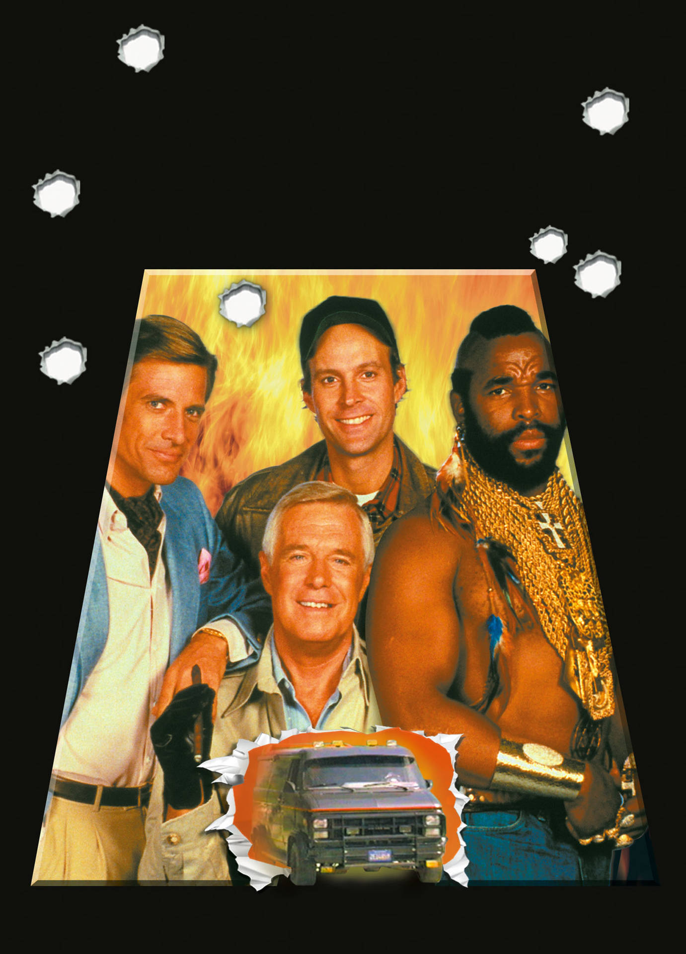 American Actor Dwight Schultz With The A-team Cast Wallpaper