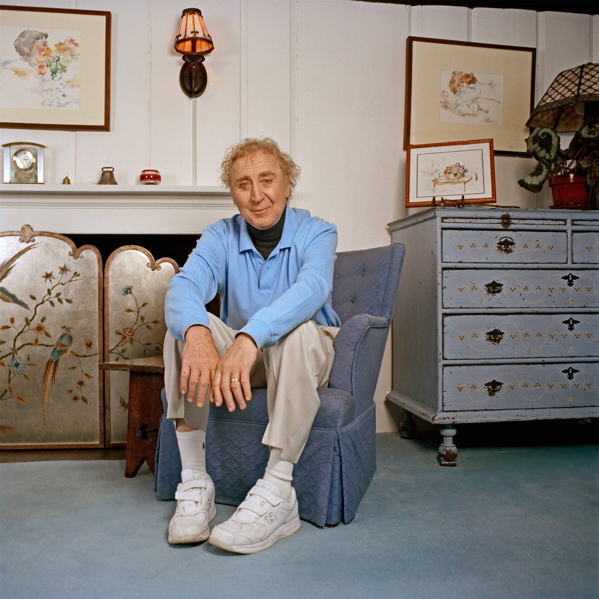 Legendary American Actor Gene Wilder Relaxing at his Connecticut Home. Wallpaper