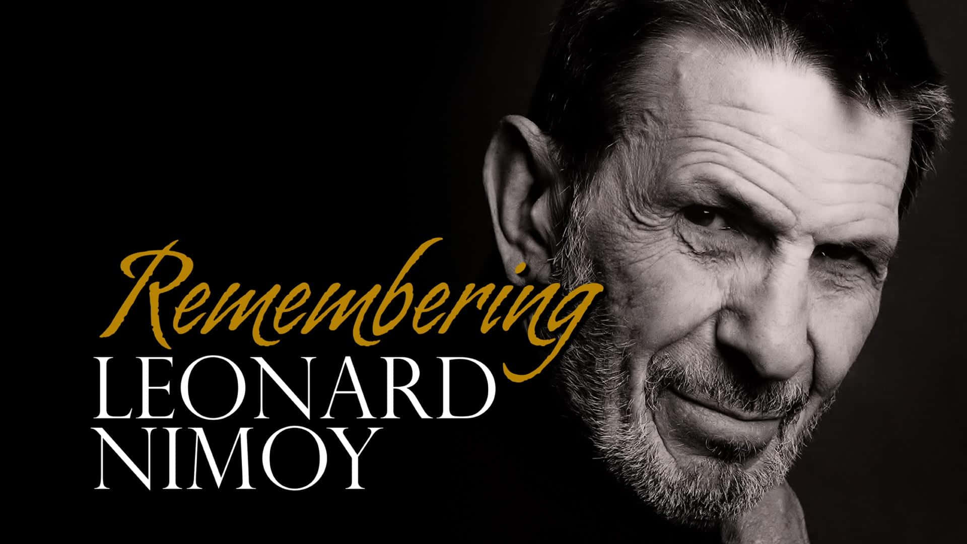 Postercommemorativo Dell'attore Americano Leonard Nimoy. Sfondo