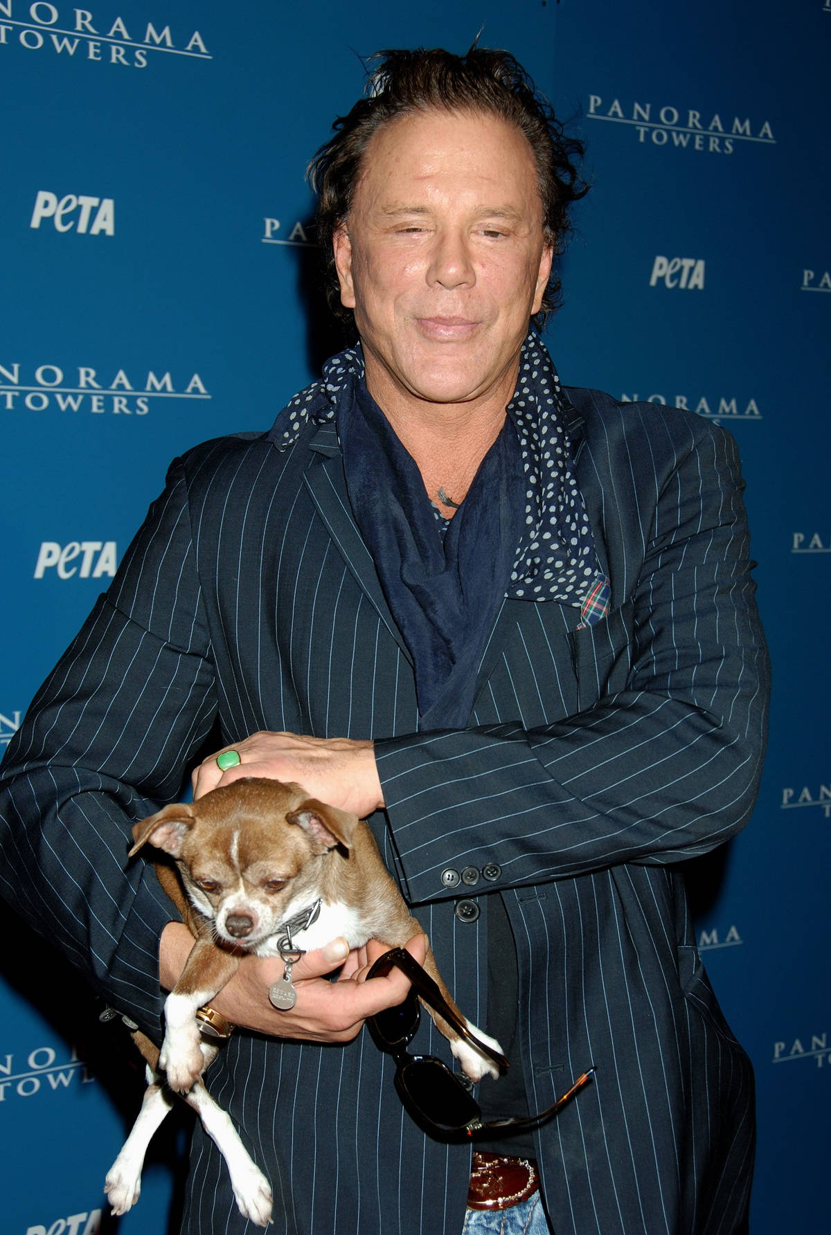 American Actor Mickey Rourke at a PETA Event Wallpaper