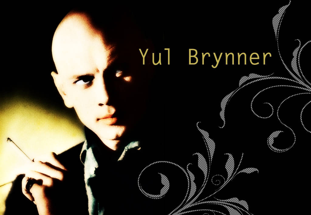 Actorestadounidense Yul Brynner Efecto De Luz En Pantalla Fondo de pantalla