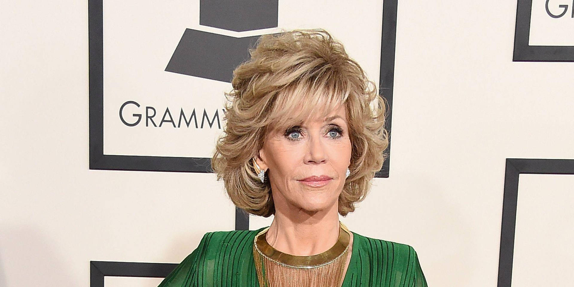 Attriceamericana Jane Fonda, Vincitrice Di Un Grammy Award. Sfondo