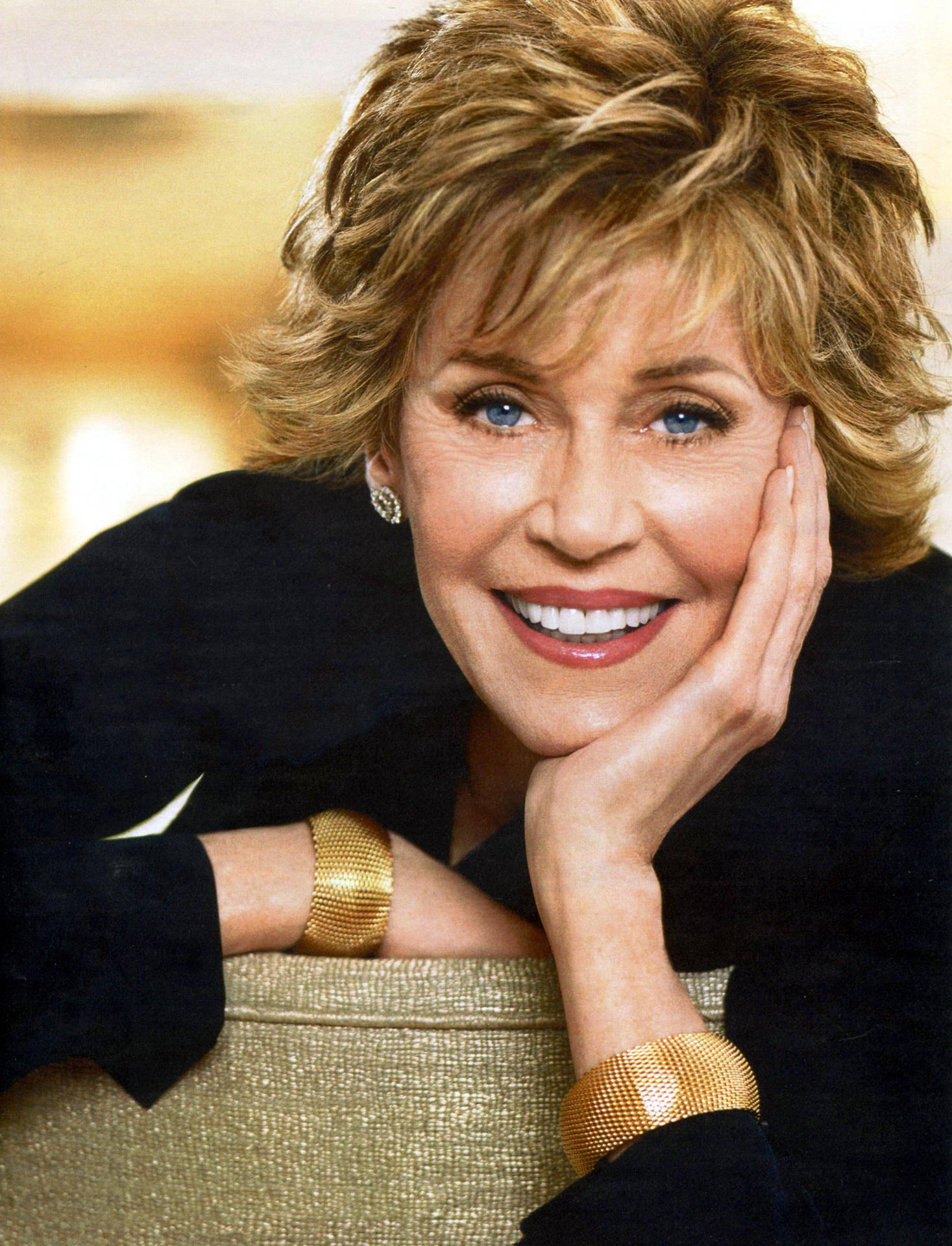 American Actress Jane Fonda Smiley Face Wallpaper