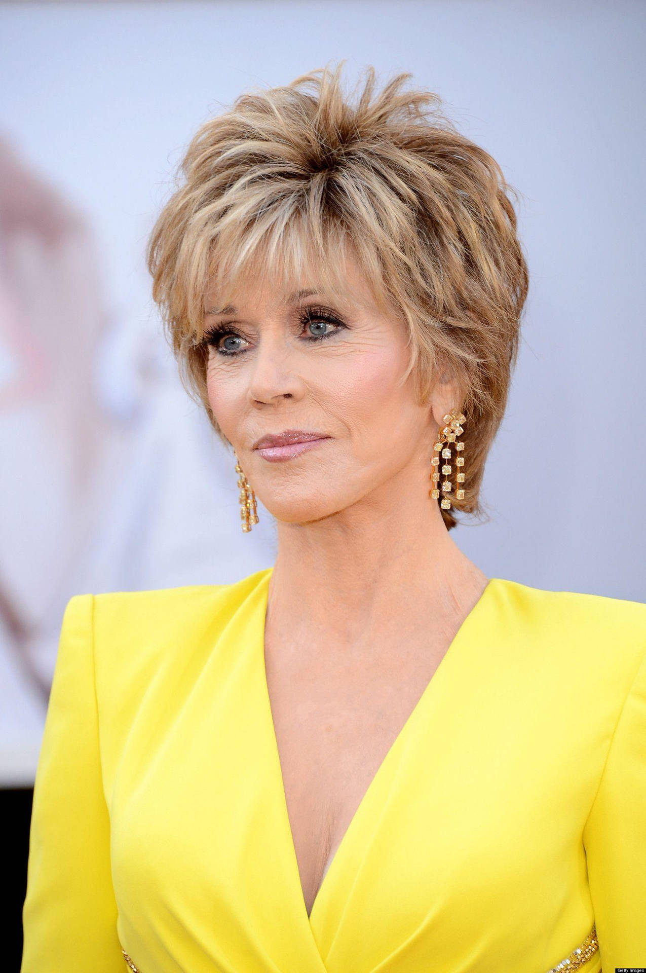 American Actress Jane Fonda Stunning In Yellow Wallpaper