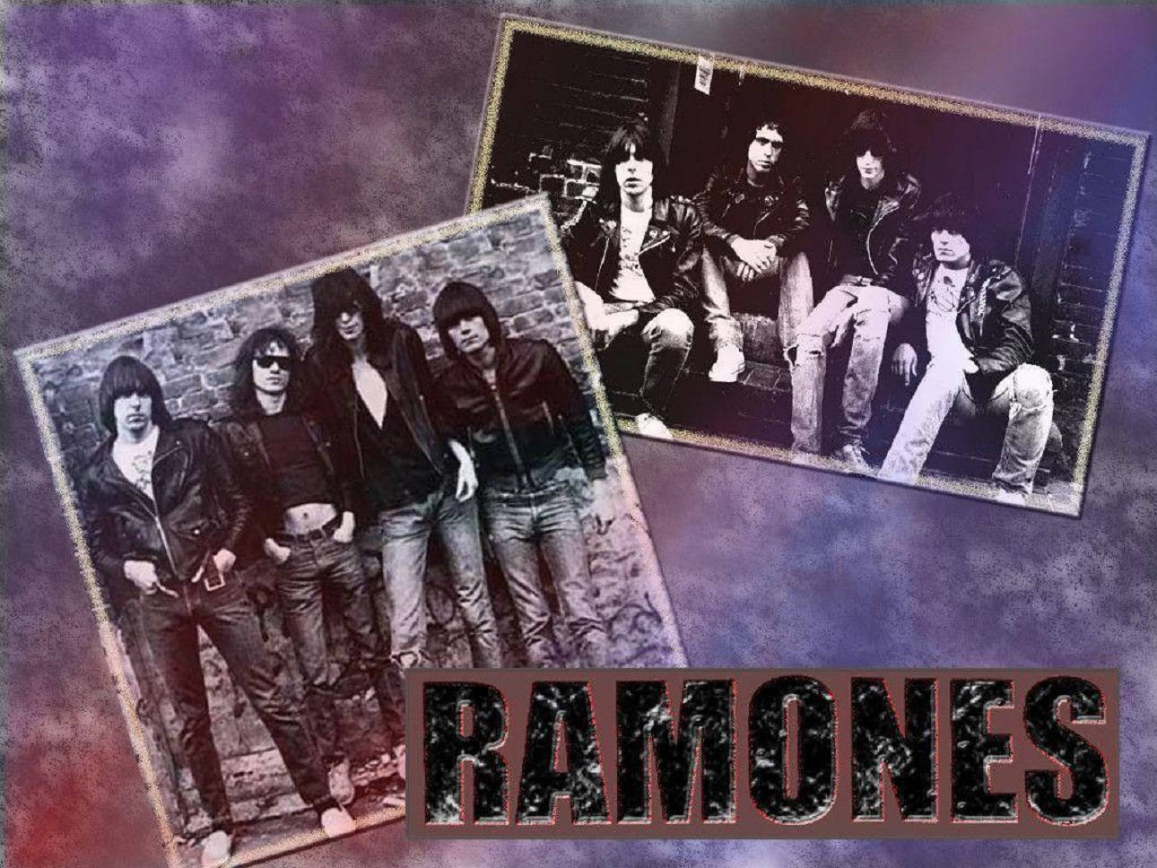 American Band Ramones Purple Retro Illustration Picture