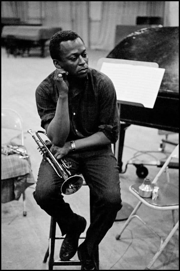 Caption: Legendary Jazz Musician - Miles Davis Wallpaper
