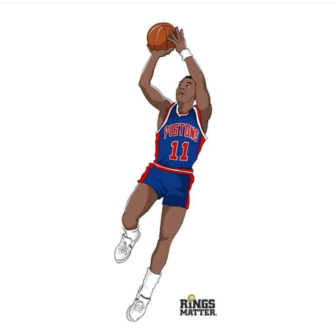 American Basketball Player Isiah Thomas Digital Art Wallpaper