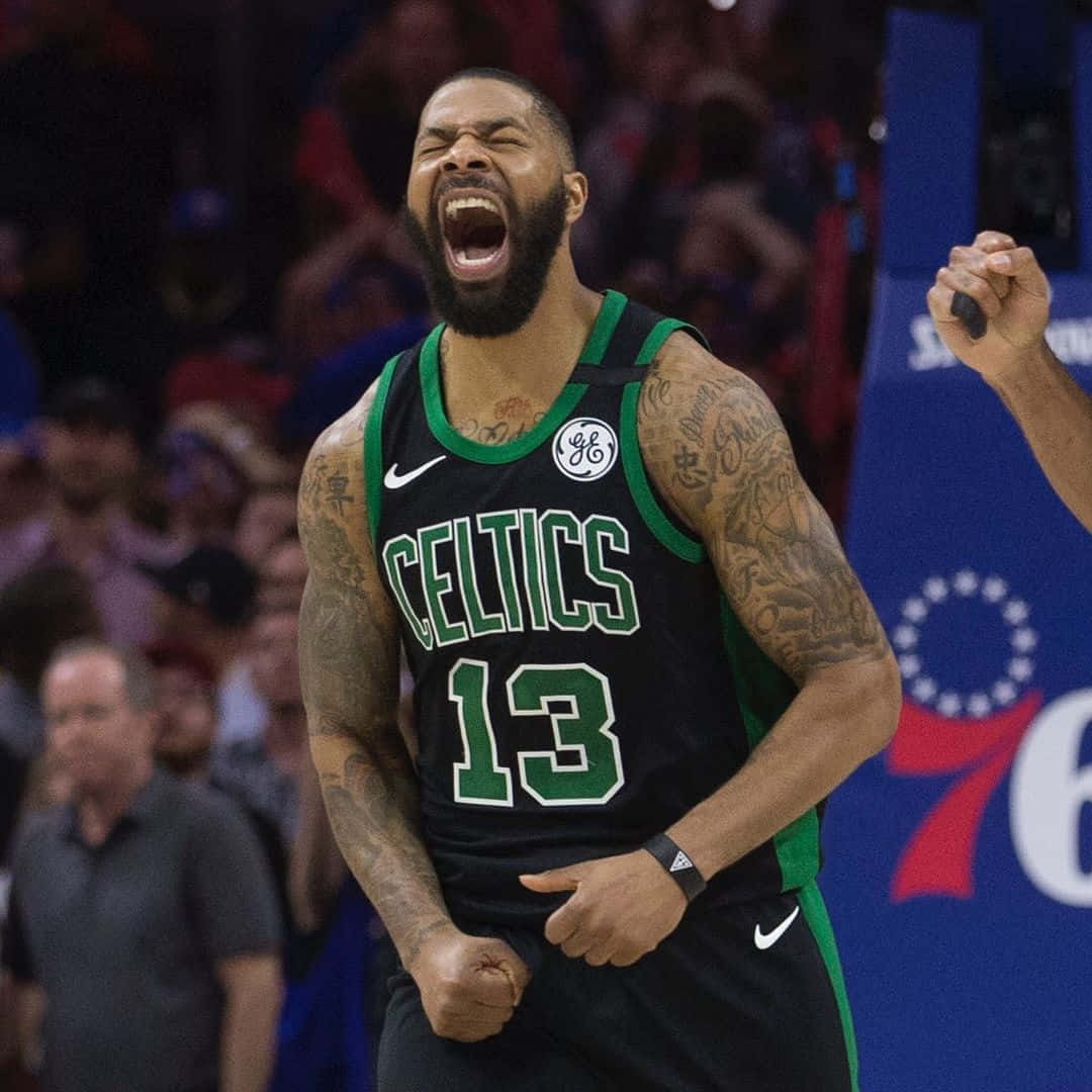 Download American Basketball Player Marcus Morris For Celtics Wallpaper