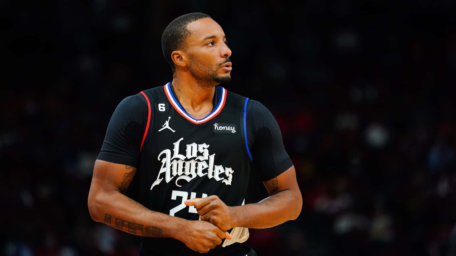 American Basketball Player Norman Powell Clippers Victory Wallpaper