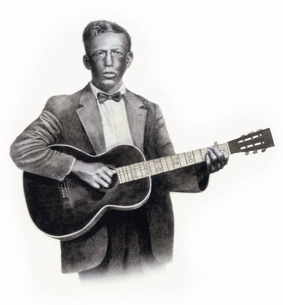 American Bluesman Charley Patton With A Guitar Wallpaper