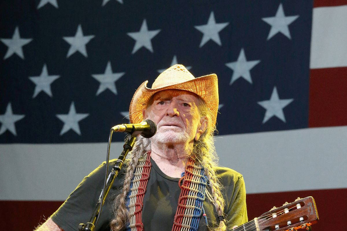 Amerikansk land singer Willie Nelson er fremhævet på tapetet. Wallpaper