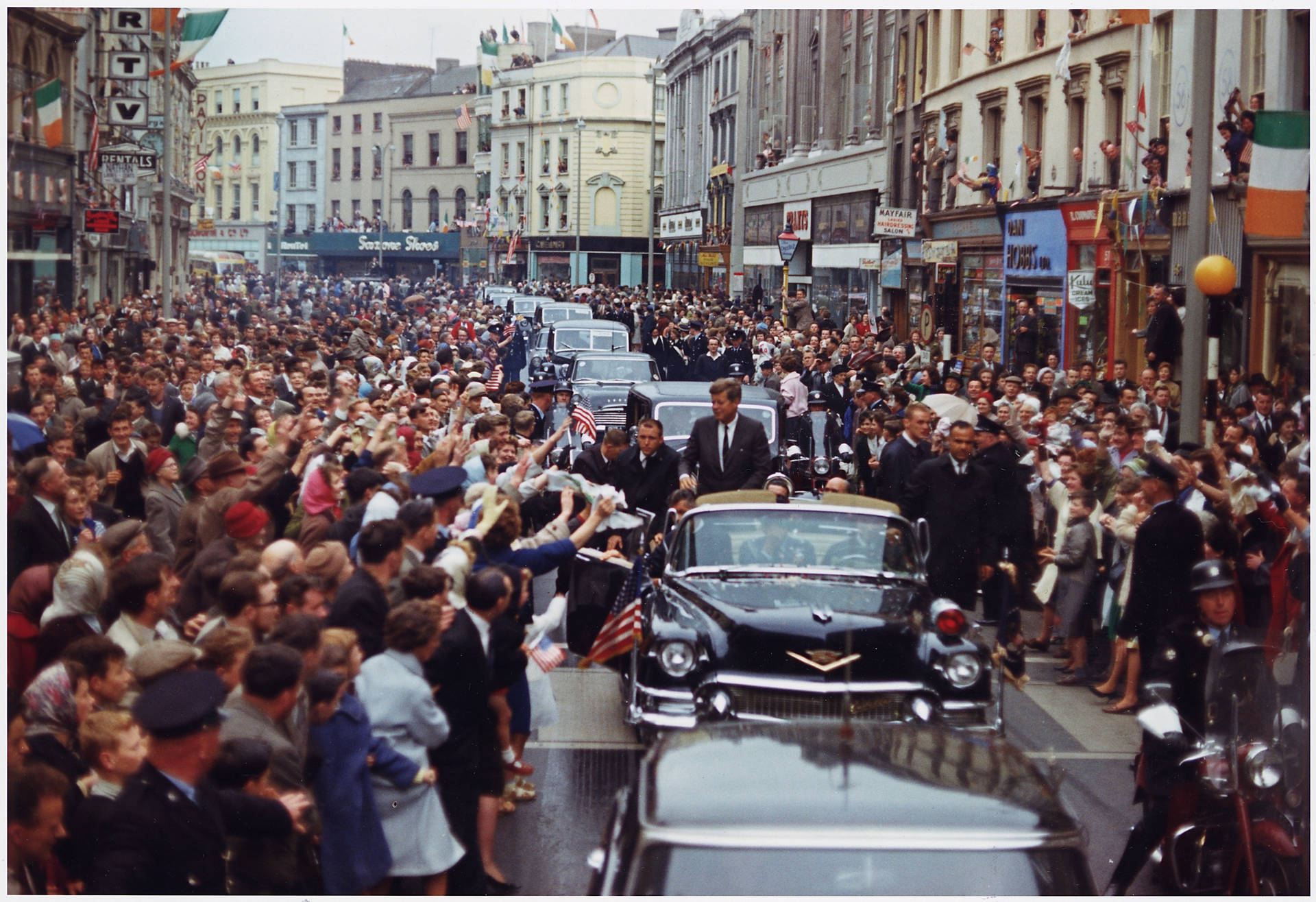 American Crowd And John F. Kennedy