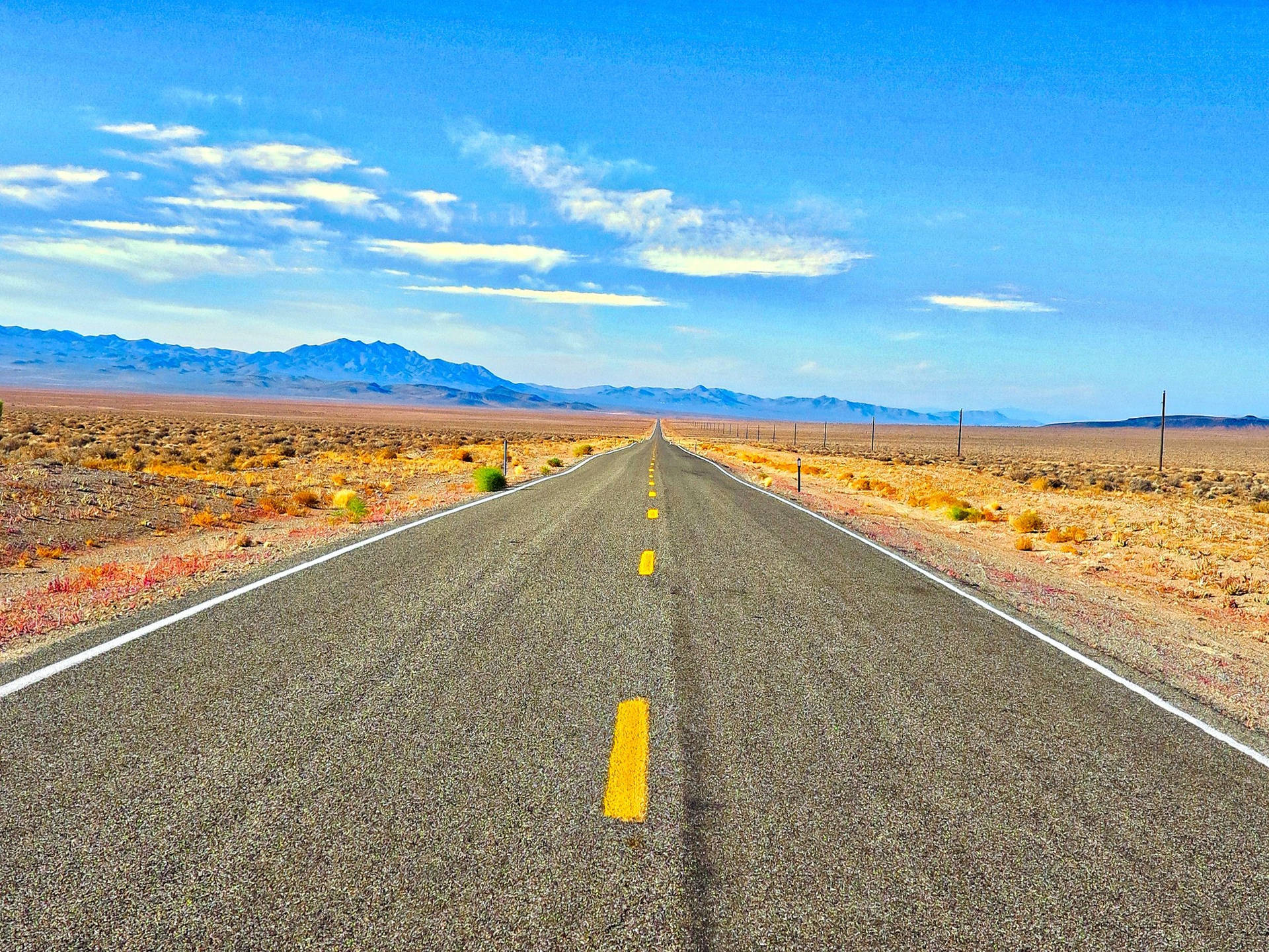 American Desert Country Road Baggrund Wallpaper