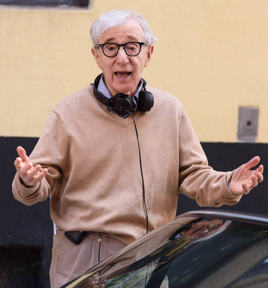 Geraubtesfoto Des Amerikanischen Regisseurs Woody Allen Am Drehort Wallpaper