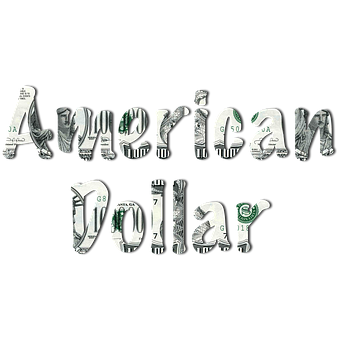 American Dollar Currency Text Design PNG