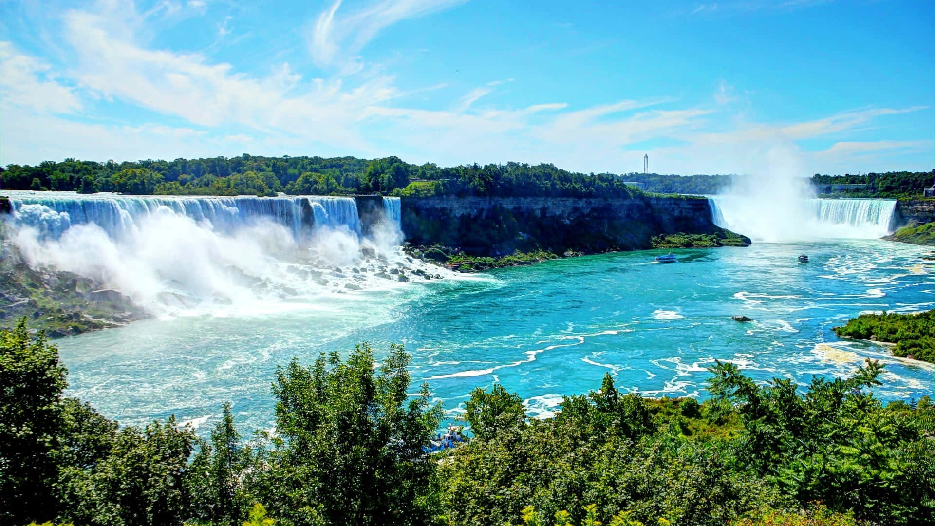 Amerikanskafallen Vid Niagara Falls I Kanada. Wallpaper