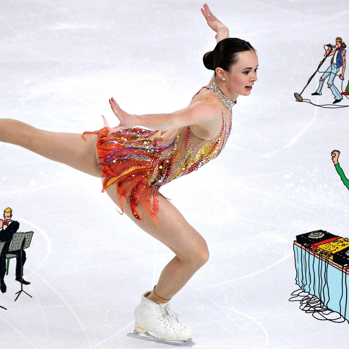 Dignified Figure Skater Mariah Bell in action Wallpaper
