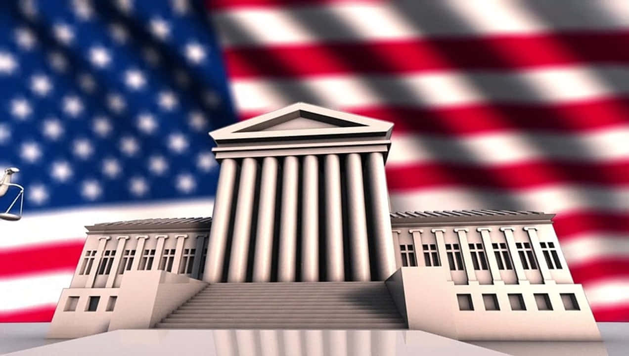 American Flag And The Supreme Court Building Wallpaper