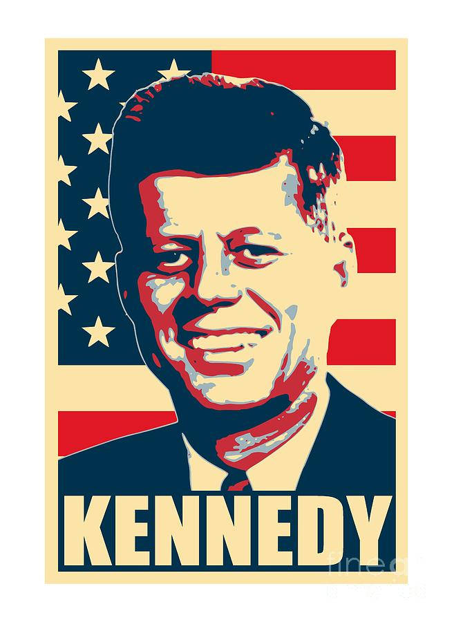 American Flag Art John F. Kennedy