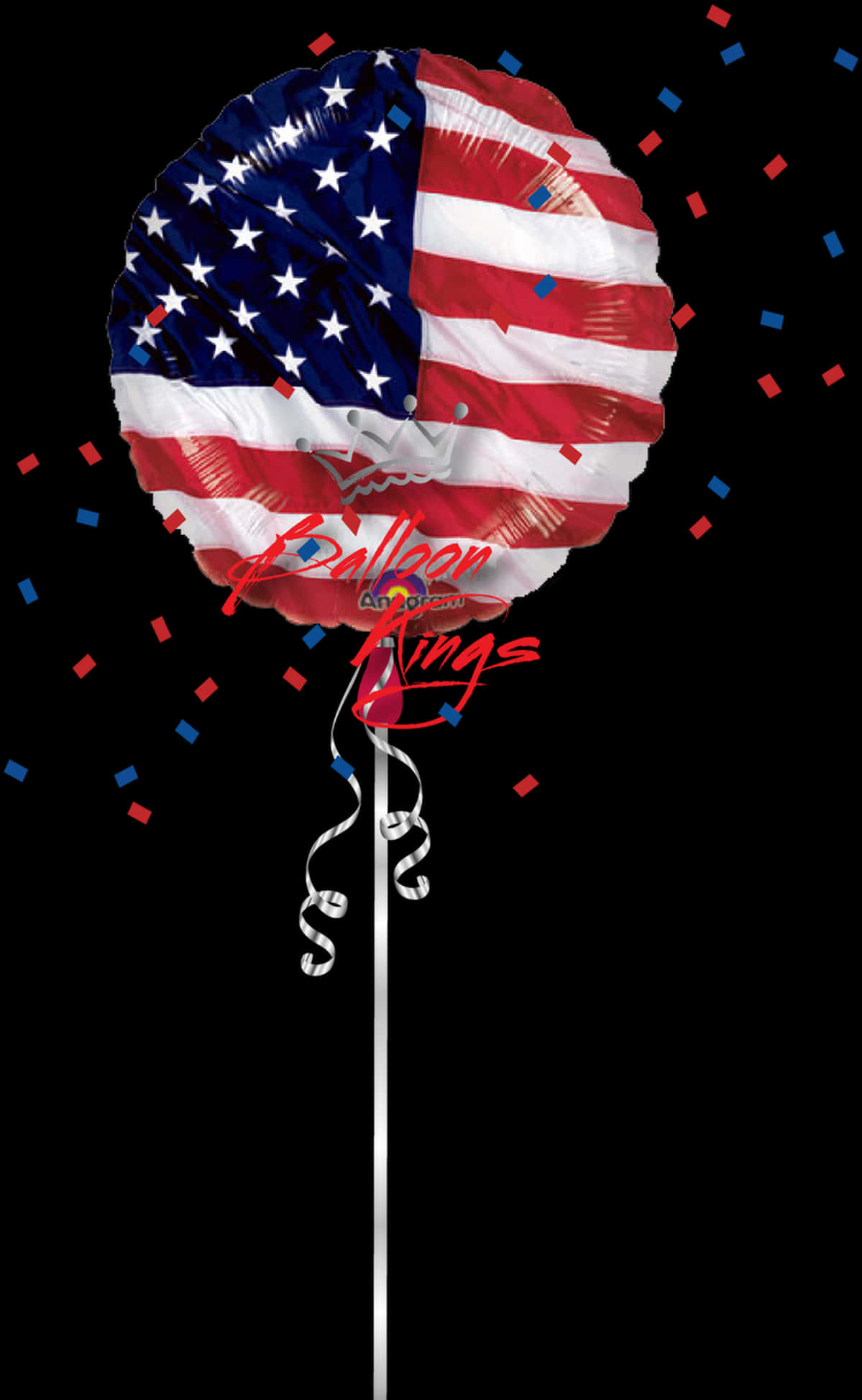 American Flag Balloon Celebration PNG