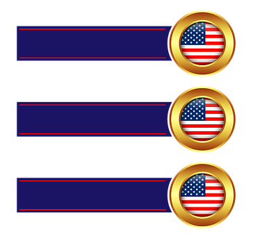 American Flag Banner Design PNG