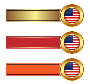 American Flag Banner Design Elements PNG