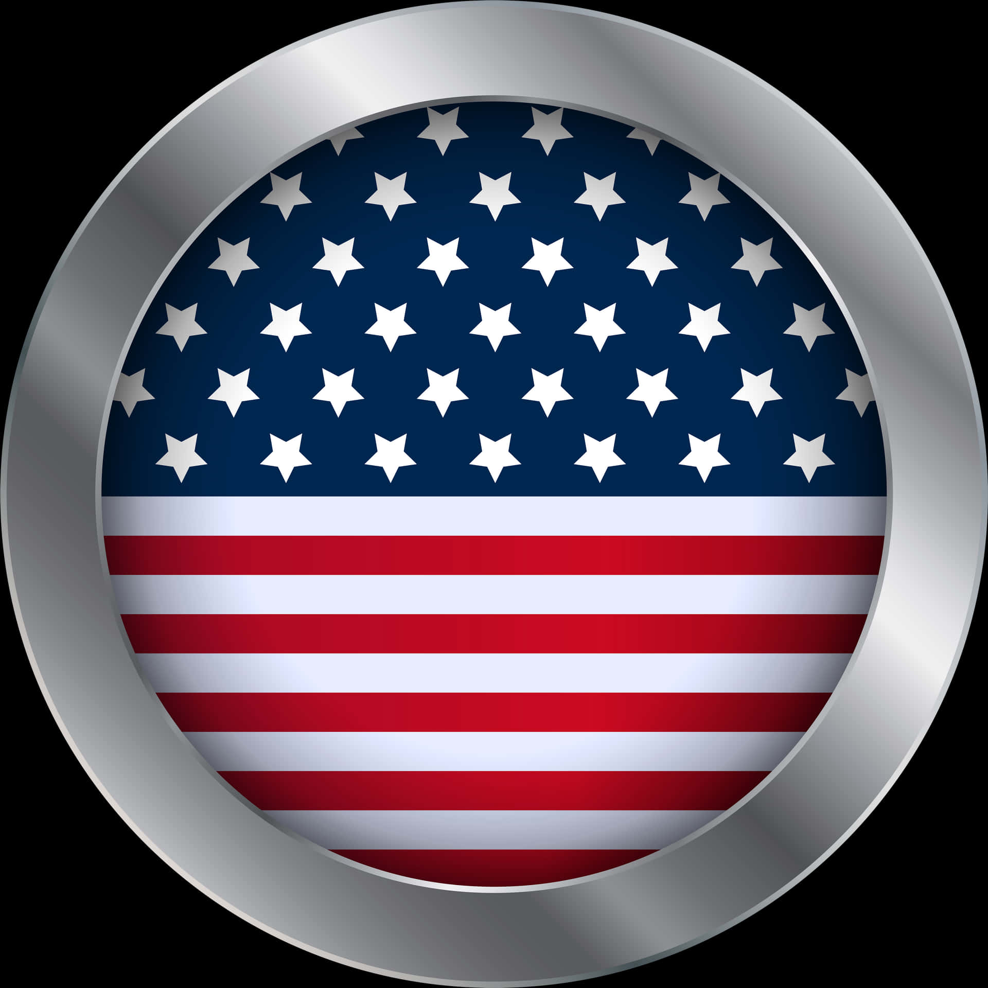 American Flag Circular Design PNG