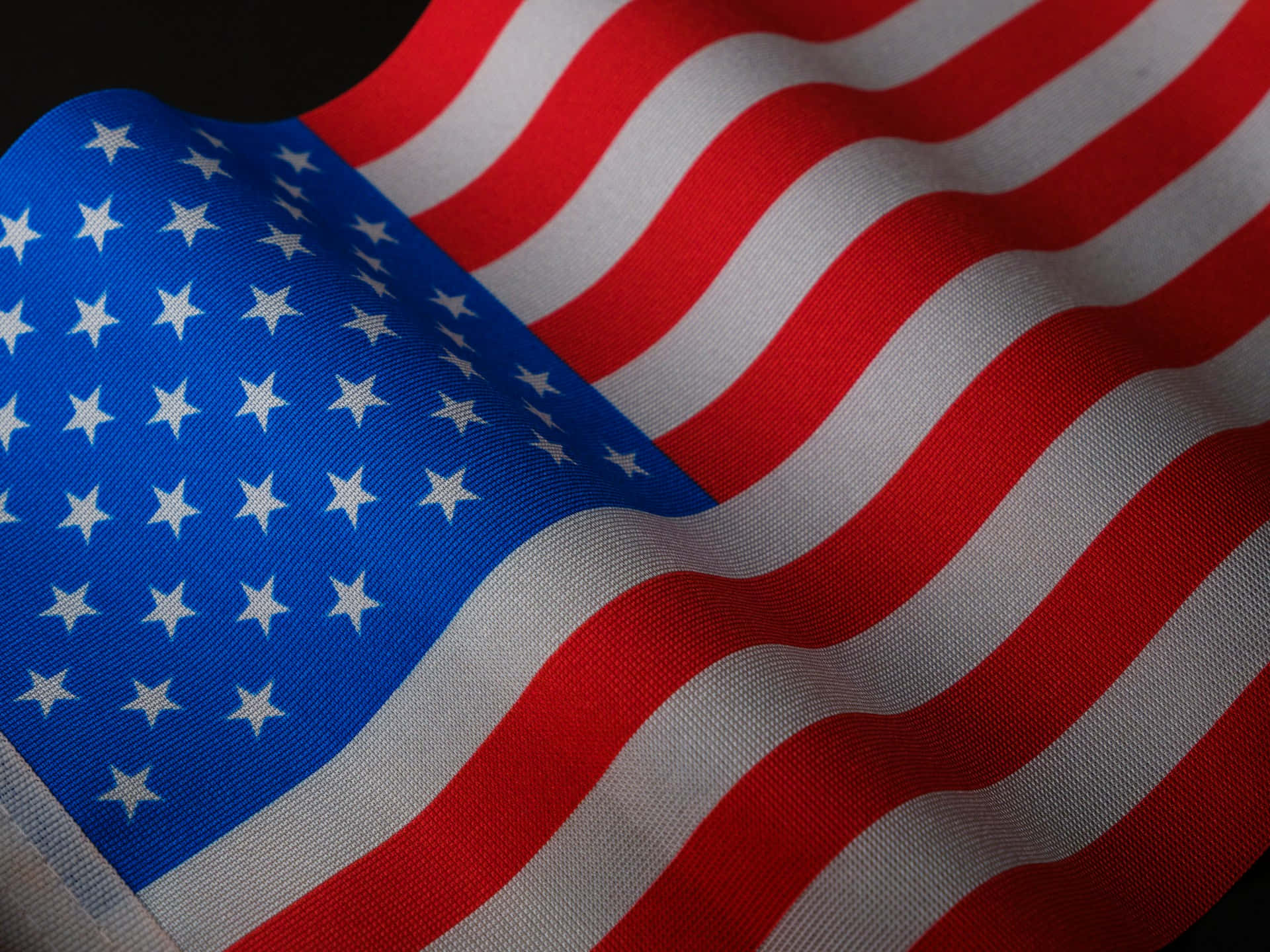 American Flag Closeup Waves Wallpaper