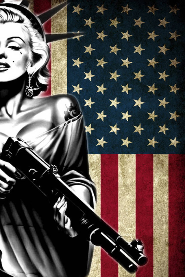 Cooleiphone-grafik Mit Der Amerikanischen Flagge Wallpaper