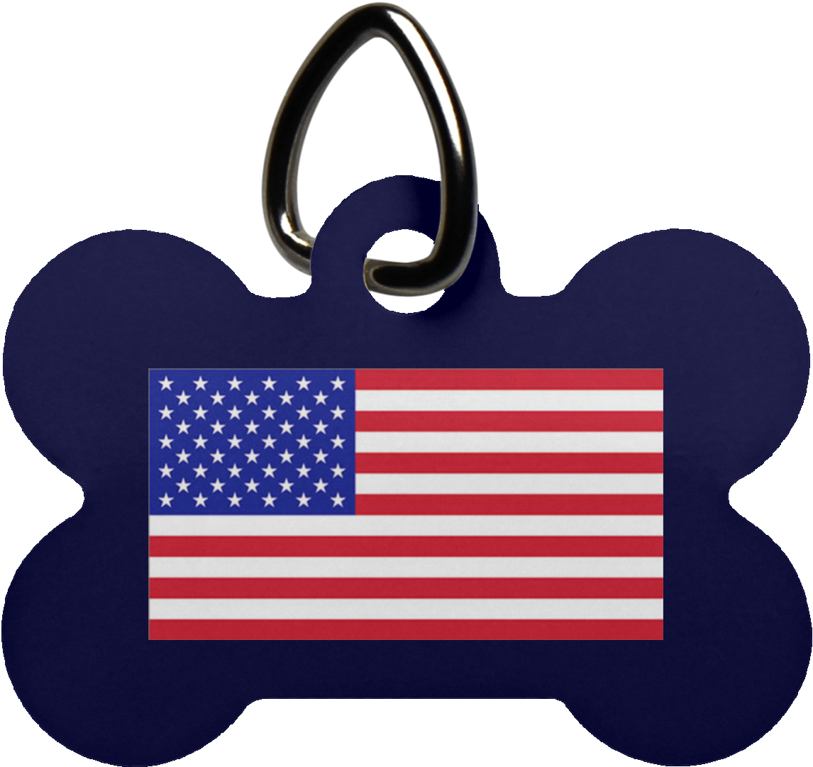 American Flag Dog Bone Tag PNG