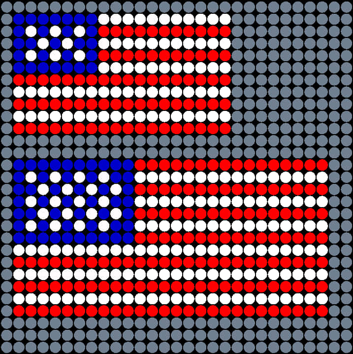 American Flag Dot Matrix Design PNG