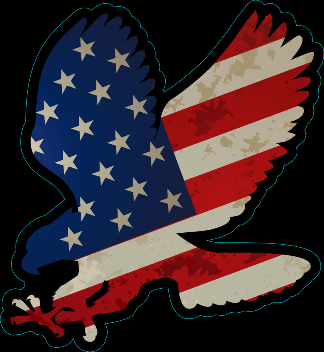 American Flag Eagle Silhouette PNG