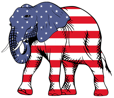 American Flag Elephant Illustration PNG