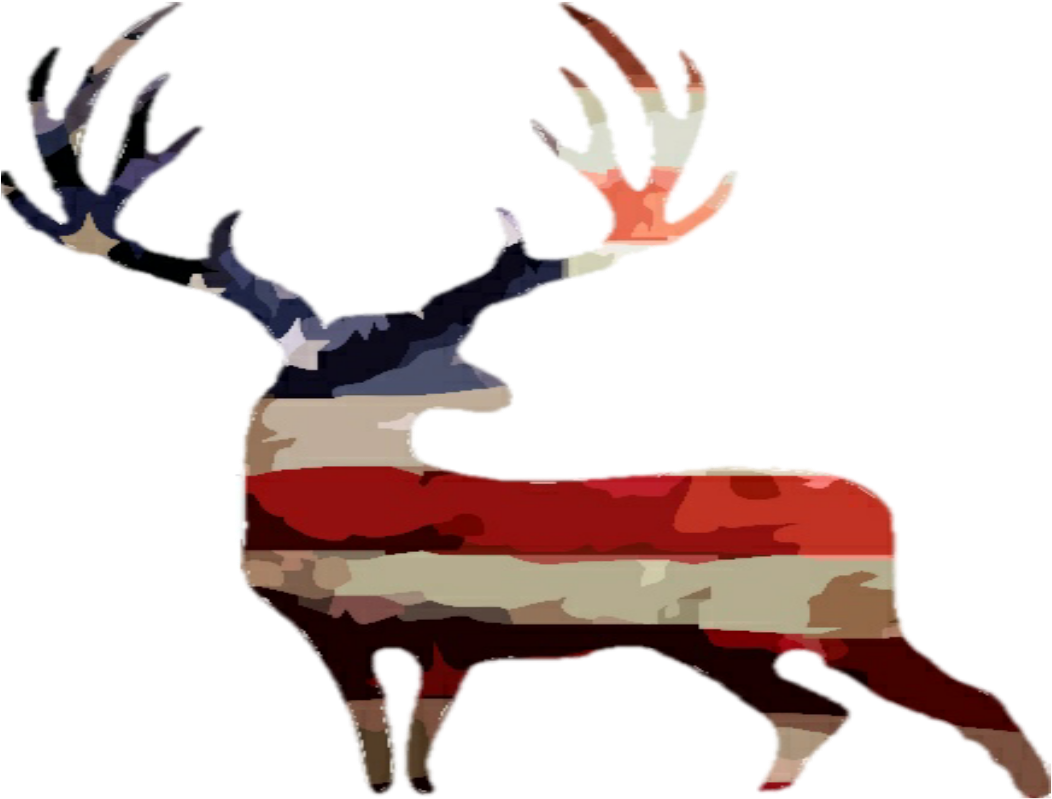 American Flag Elk Silhouette PNG