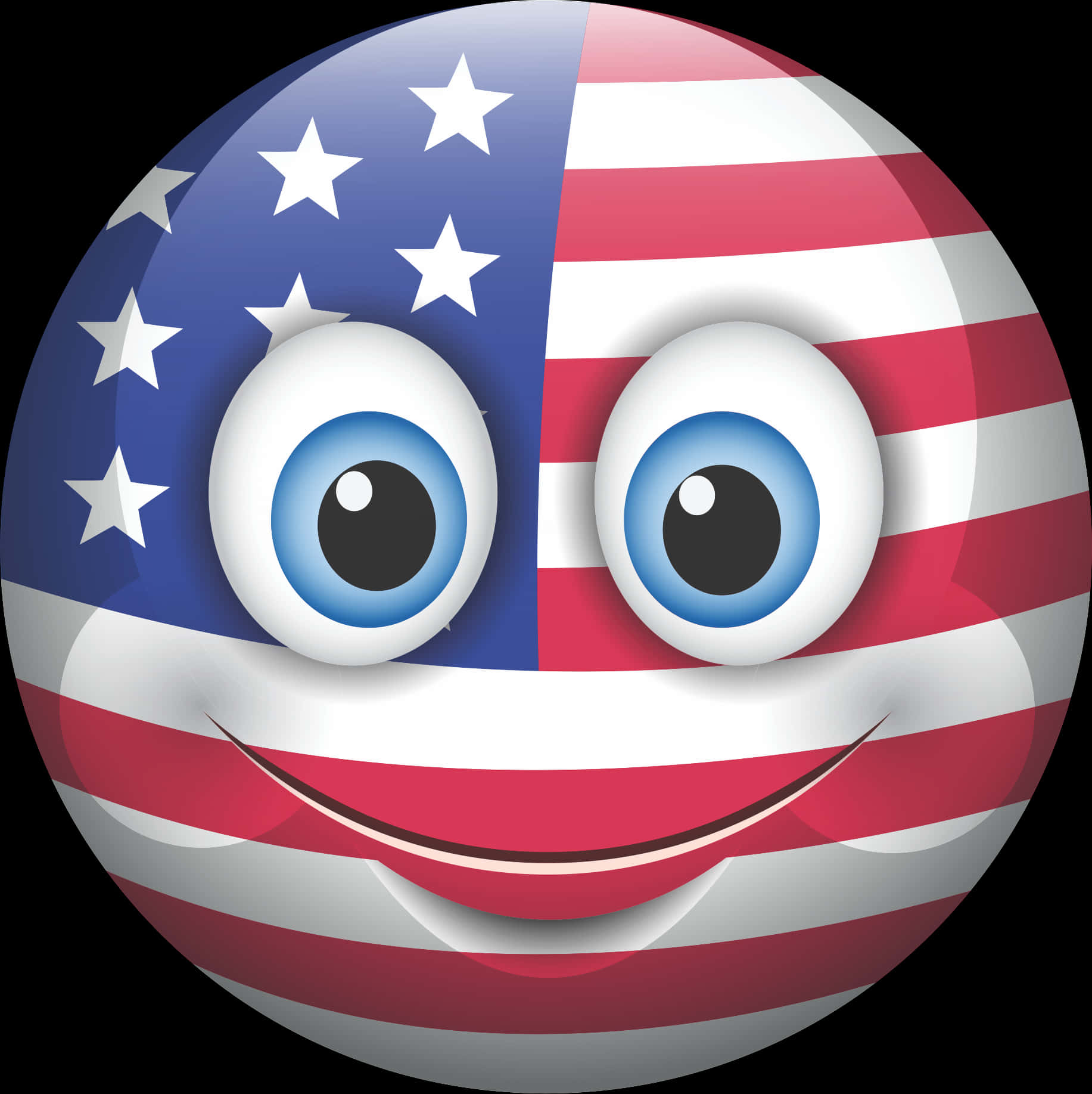 American Flag Emoji Smiley PNG