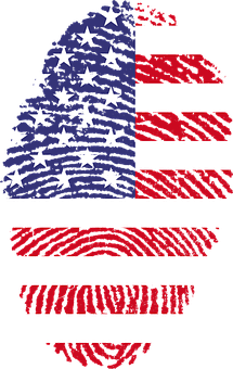 American Flag Fingerprint Art PNG