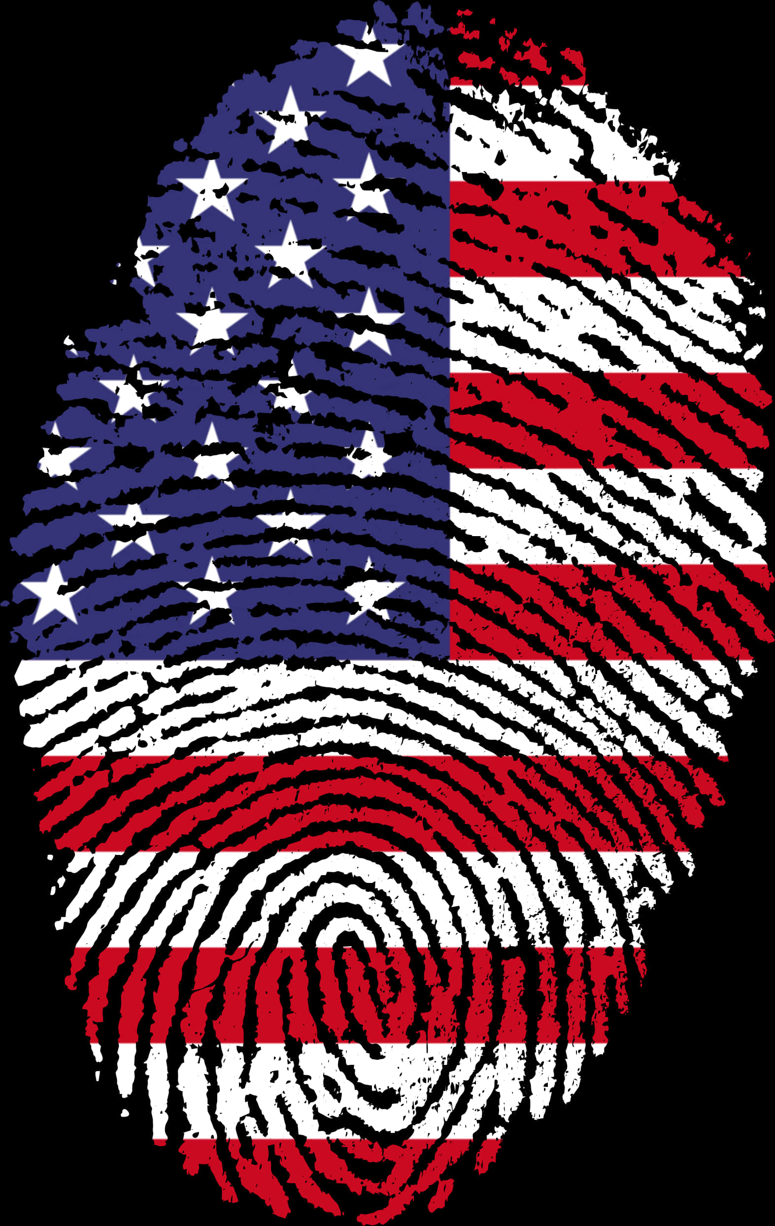 American Flag Fingerprint Art PNG