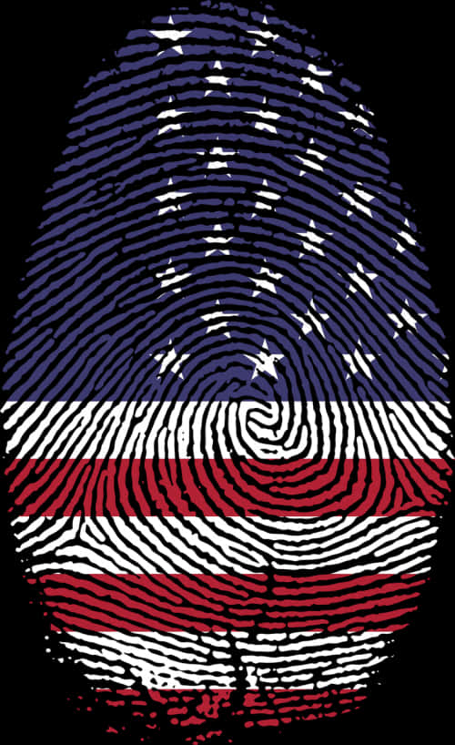 American Flag Fingerprint Illustration PNG