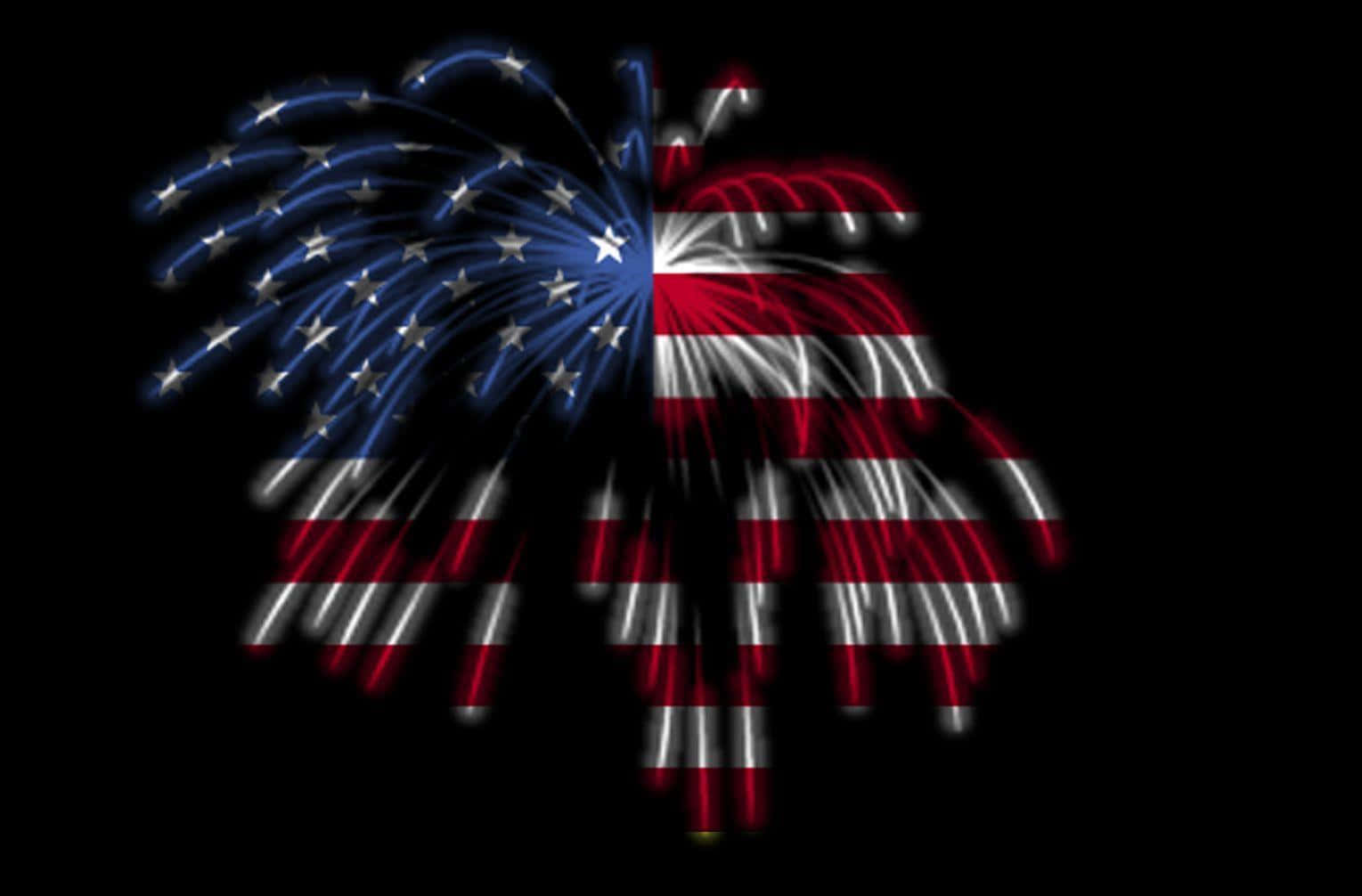 American Flag Fireworks Aesthetic Wallpaper