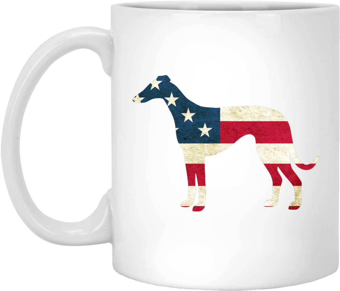 American Flag Greyhound Mug PNG