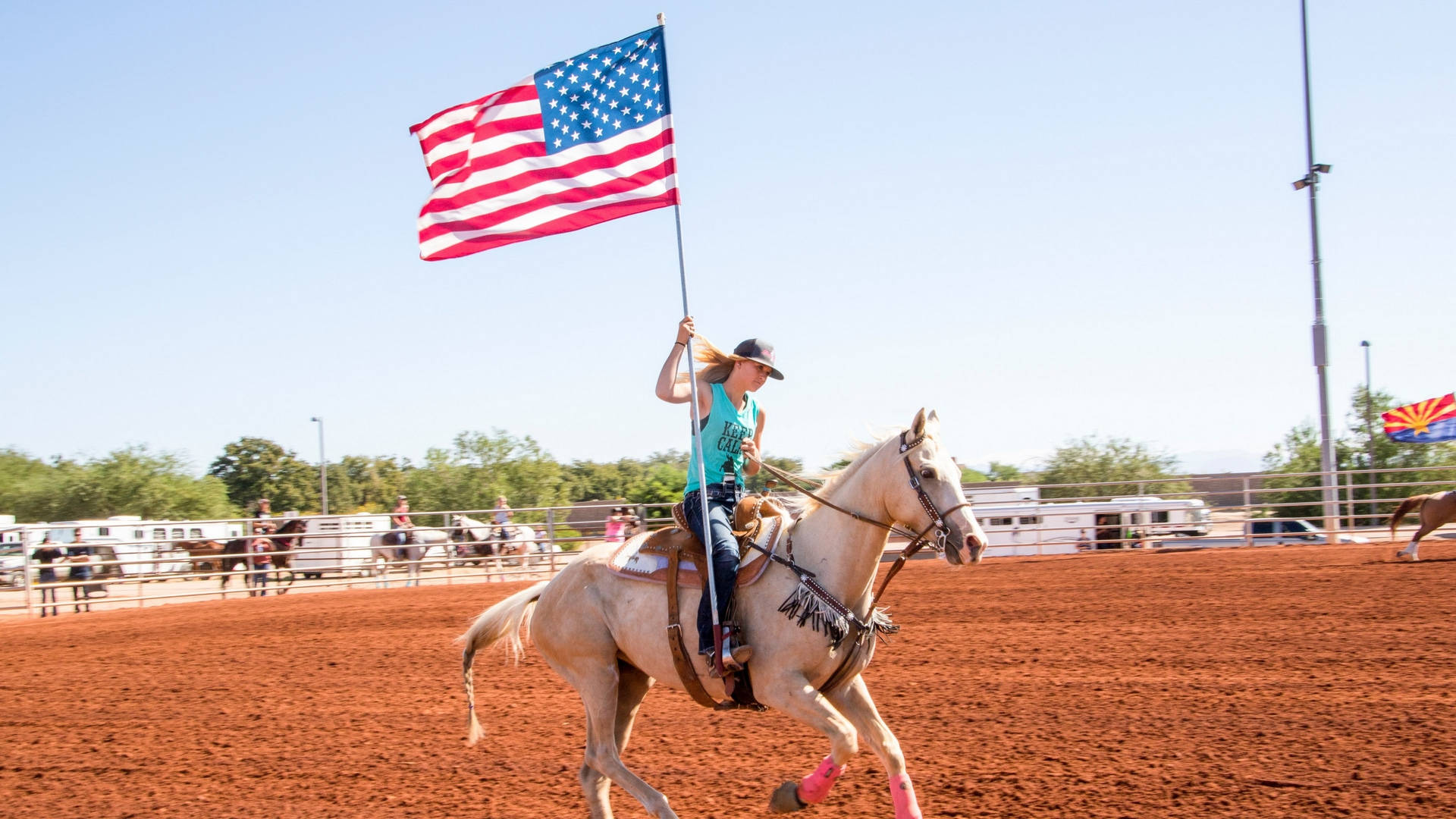 American Flag Hd And Rider Picture