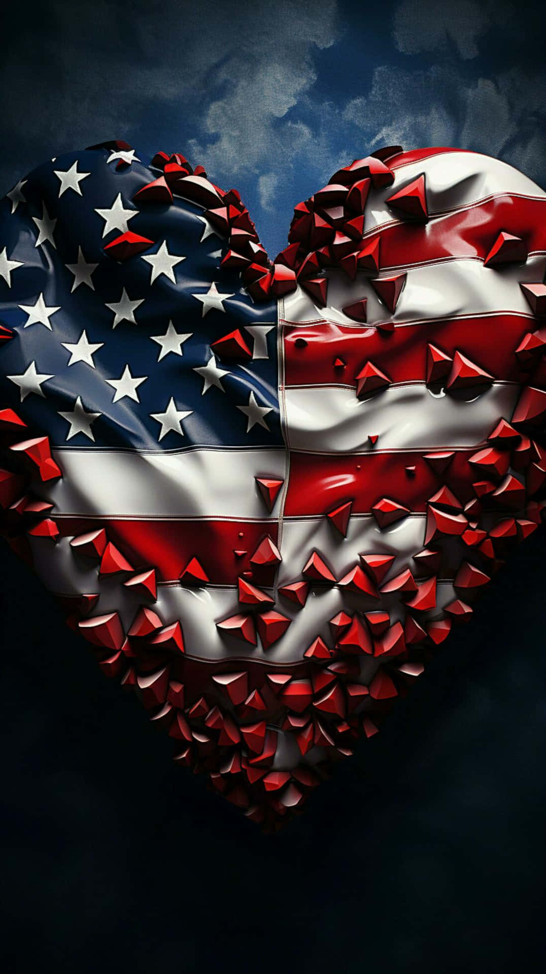 American Flag Heart Artwork Wallpaper